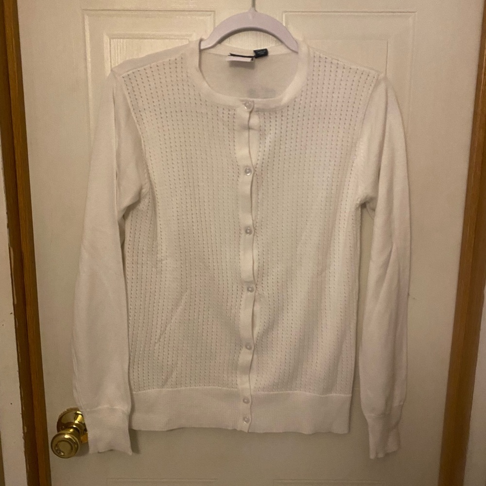 Izod Girl’s White Button-Up Knit Cardigan NWT